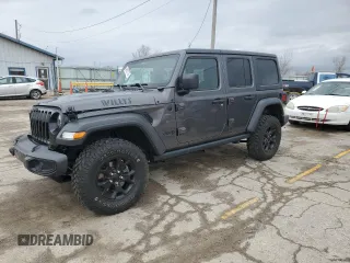 2021 Jeep Wrangler Unlimited Sport S z VIN 1C4HJXDG8MW837159, wystawiony jako Copart lot #49927775 z przebiegiem 23 108 mil mil oraz Szkoda całkowita • Salvage title. Historia ofert i sprzedaży dostępna na DreamBid. Obrazek 1.