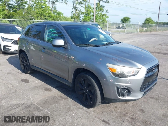 2014 Mitsubishi Outlander Sport ES with VIN 4A4AP3AU3EE015825, listed as a IAAI auction lot 42059251 with 153,102 mi miles. Bid and sale history available at carsss.com. Image 1.
