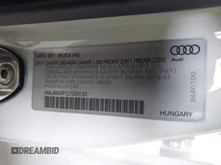 2018 Audi A3 Sedan Premium with VIN WAUB8GFF7J1020129, listed as a IAAI auction lot 41933899 with 69,654 mi miles. Bid and sale history available at carsss.com. Image 9.