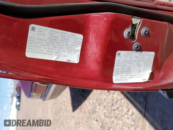 1991 Cadillac DeVille z VIN 1G6CD53B8M4347542, wystawiony jako Copart lot #48966595 z przebiegiem 153 152 mil mil oraz Szkoda całkowita • Salvage title. Historia ofert i sprzedaży dostępna na DreamBid. Obrazek 12.