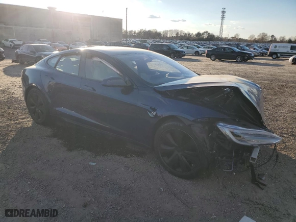 2022 Tesla Model S with VIN 5YJSA1E51NF460731, listed as a Copart auction lot 83382874 with 0 mi miles and Salvage Title. Bid and sale history available at carsss.com. Image 4.