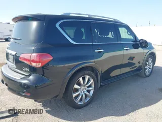 2014 Infiniti QX80 with VIN JN8AZ2NF2E9555610, listed as a IAAI auction lot 42765210 with 215,717 mi miles and . Bid and sale history available at DreamBid. Image 4.