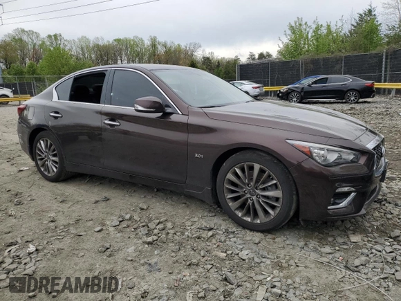 2020 Infiniti Q50 Luxe z VIN JN1EV7AR6LM251313, wystawiony jako Copart lot #51211545 z przebiegiem 43 335 mil mil oraz Szkoda całkowita • Salvage title. Historia ofert i sprzedaży dostępna na DreamBid. Obrazek 4.