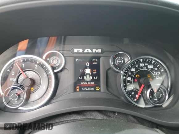 2024 Ram 2500 Tradesman with VIN 3C6UR5HL0RG169082, listed as a Copart auction lot 59879335 with 13,732 mi miles and Salvage title. Bid and sale history available at DreamBid. Image 9.