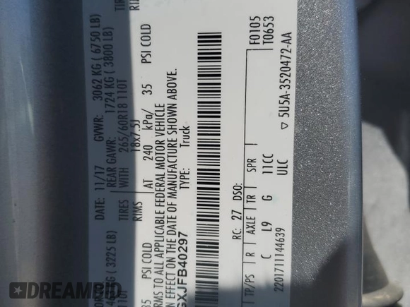 2018 Ford F-150 XL with VIN 1FTEW1CGXJFB40297, listed as a Copart auction lot 69642404 with 92,561 mi miles and Salvage title. Bid and sale history available at DreamBid. Image 12.