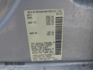 2020 Nissan Altima SR with VIN 1N4BL4CV6LN310472, listed as a IAAI auction lot 41919890 with 122,705 mi miles and . Bid and sale history available at carsss.com. Image 9.
