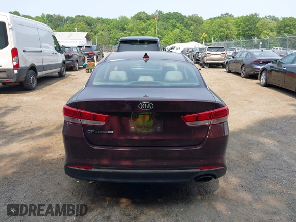 2018 Kia Optima LX with VIN 5XXGT4L36JG185545, listed as a IAAI auction lot 42434301 with 118,303 mi miles and . Bid and sale history available at DreamBid. Image 16.