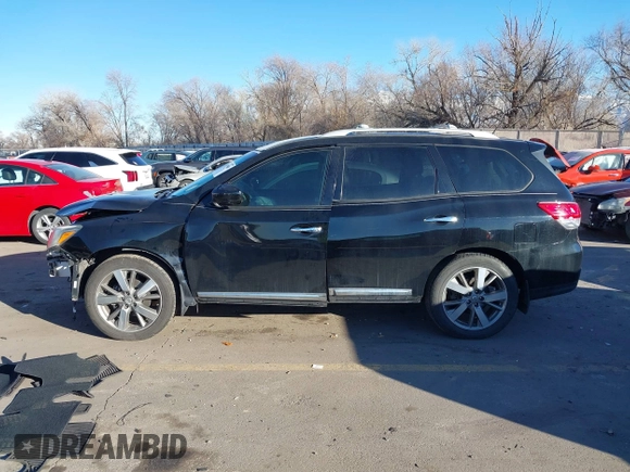 2014 Nissan Pathfinder Platinum with VIN 5N1AR2MM3EC692923, listed as a IAAI auction lot 41400968 with 202,186 mi miles and . Bid and sale history available at DreamBid. Image 14.