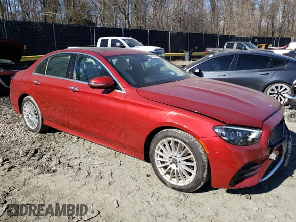 2023 Mercedes-Benz E 350 with VIN W1KZF8EB0PB139094, listed as a Copart auction lot 46427445 with 21,303 mi miles and Salvage Title. Bid and sale history available at DreamBid. Image 4.