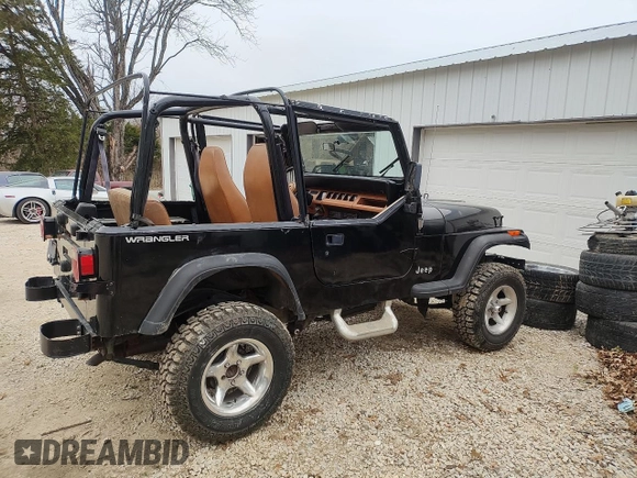 1993 Jeep Wrangler "S" with VIN 1J4FY19P1PP243899, listed as a Copart auction lot 49513795 with 41 mi miles and Clean Title. Bid and sale history available at carsss.com. Image 4.
