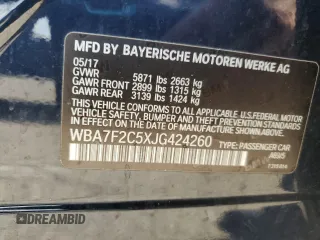 2018 BMW 7 Series ALPINA B7 xDrive with VIN WBA7F2C5XJG424260, listed as a Copart auction lot 63927585 with 109,180 mi miles and Clean title. Bid and sale history available at DreamBid. Image 12.