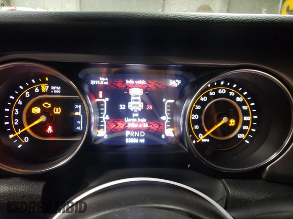 2022 Jeep Wrangler Unlimited Sport S with VIN 1C4HJXDG4NW180085, listed as a Copart auction lot 87685325 with 53,586 mi miles and Salvage Title. Bid and sale history available at DreamBid. Image 9.