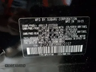 2024 Subaru Forester Touring z VIN JF2SKAMC0RH429197, wystawiony jako Copart lot #50842975 z przebiegiem 7 050 mil mil oraz Szkoda całkowita • Salvage title. Historia ofert i sprzedaży dostępna na DreamBid. Obrazek 13.