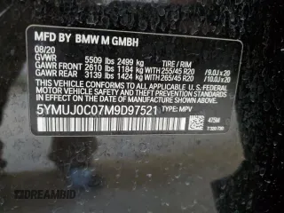 2021 BMW X4 M z VIN 5YMUJ0C07M9D97521, wystawiony jako Copart lot #53320104 z przebiegiem 81 670 mil mil oraz Szkoda całkowita • Salvage title. Historia ofert i sprzedaży dostępna na DreamBid. Obrazek 12.