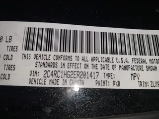 2014 Chrysler Town & Country S with VIN 2C4RC1HG2ER201417, listed as a IAAI auction lot 41319619 with 178,447 mi miles. Bid and sale history available at carsss.com. Image 9.