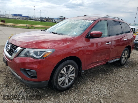 2018 Nissan Pathfinder SL z VIN 5N1DR2MM3JC615489, wystawiony jako Copart lot #54064775 z przebiegiem 71 729 mil mil oraz Szkoda całkowita • Salvage title. Historia ofert i sprzedaży dostępna na DreamBid. Obrazek 1.