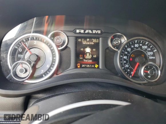 2019 Ram 2500 Big Horn with VIN 3C6UR5JJ5KG622997, listed as a Copart auction lot 65371674 with 287,128 mi miles and Salvage Title. Bid and sale history available at carsss.com. Image 9.