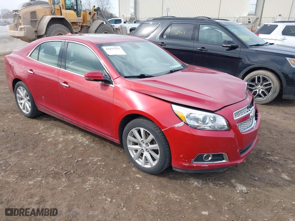 2013 Chevrolet Malibu LTZ with VIN 1G11H5SA4DF297978, listed as a IAAI auction lot 41837133 with 147,738 mi miles. Bid and sale history available at carsss.com. Image 1.