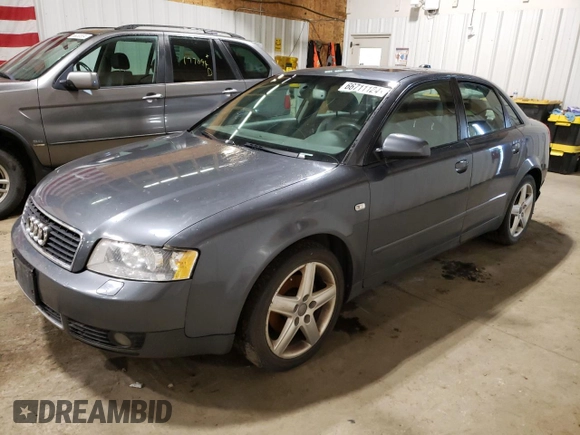 2004 Audi A4 1.8T with VIN WAULC68E14A079165, listed as a Copart auction lot 66711124 with 146,838 mi miles and Clean Title. Bid and sale history available at carsss.com. Image 1.