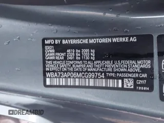 2021 BMW 4 Series 430i xDrive z VIN WBA73AP06MCG99754, wystawiony jako IAAI lot #41952324 z przebiegiem 31 031 mil mil oraz . Historia ofert i sprzedaży dostępna na DreamBid. Obrazek 9.