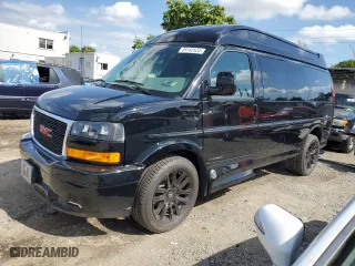 2021 GMC Savana Cargo Van with VIN 1GTW7AF7XM1288092, listed as a Copart auction lot 39192523 with 7,265 mi miles. Bid and sale history available at carsss.com. Image 1.