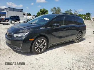2025 Honda Odyssey Elite с VIN 5FNRL6H99SB013967, выставлен на аукционе Copart как лот 53922075 с пробегом 5 674 миль миль и Списание • Salvage title. История ставок и продаж доступна на DreamBid. Изображение 1.