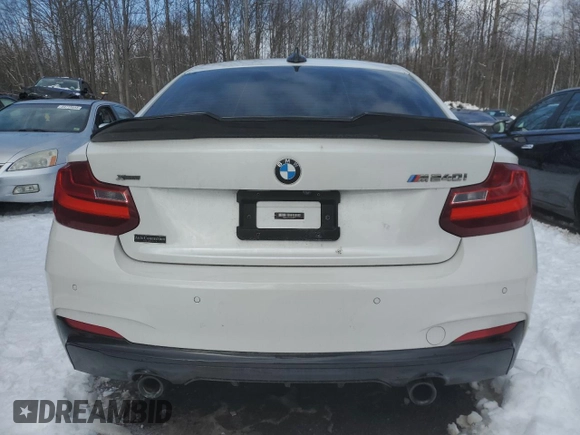 2017 BMW 2 Series M240i xDrive with VIN WBA2G3C51HV640971, listed as a Copart auction lot 43590235 with 84,600 mi miles and Salvage Title. Bid and sale history available at carsss.com. Image 6.