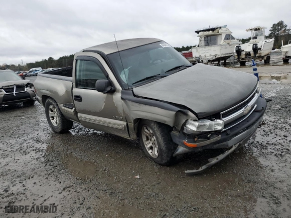 2001 Chevrolet Silverado 1500 LS with VIN 1GCEK14T21Z327524, listed as a Copart auction lot 84648054 with 0 mi miles and Salvage Title. Bid and sale history available at carsss.com. Image 4.