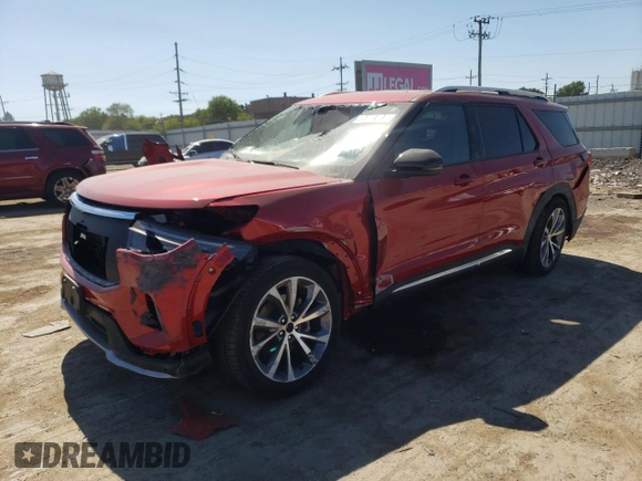 2025 Ford Explorer Platinum with VIN 1FMWK8HC6SGA30403, listed as a Copart auction lot 69964764 with 1,670 mi miles and Salvage title. Bid and sale history available at DreamBid. Image 1.