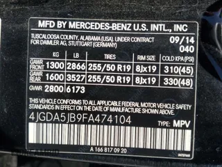 2015 Mercedes-Benz M ML 350 with VIN 4JGDA5JB9FA474104, listed as a Copart auction lot 52978295 with 123,108 mi miles and Clean Title. Bid and sale history available at carsss.com. Image 13.