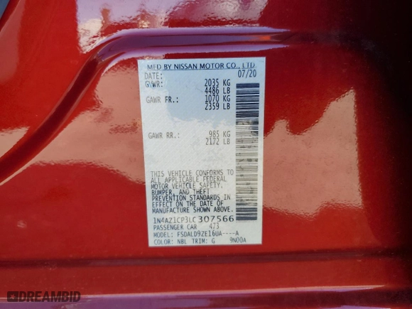 2020 Nissan LEAF SV with VIN 1N4AZ1CP3LC307566, listed as a Copart auction lot 48203225 with 30,246 mi miles and Salvage Title. Bid and sale history available at carsss.com. Image 15.