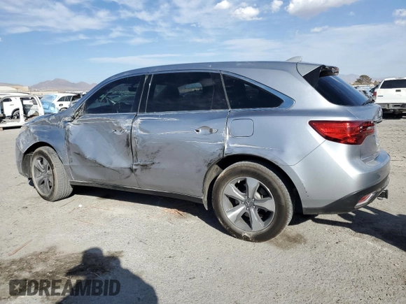 2016 Acura MDX with VIN 5FRYD4H29GB040916, listed as a Copart auction lot 43081035 with 85,255 mi miles and Salvage Title. Bid and sale history available at carsss.com. Image 2.