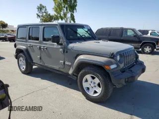 2018 Jeep Wrangler Unlimited Sport with VIN 1C4HJXDG9JW239352, listed as a Copart auction lot 60150475 with 53,697 mi miles and Salvage title. Bid and sale history available at DreamBid. Image 4.
