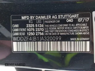 2018 Mercedes-Benz E-Class E 300 with VIN WDDZF4JB1JA320099, listed as a IAAI auction lot 41947023 with 109,868 mi miles. Bid and sale history available at carsss.com. Image 9.