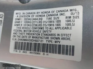 2013 Honda CR-V LX with VIN 2HKRM4H3XDH667121, listed as a IAAI auction lot 41959360 with 207,930 mi miles. Bid and sale history available at carsss.com. Image 9.