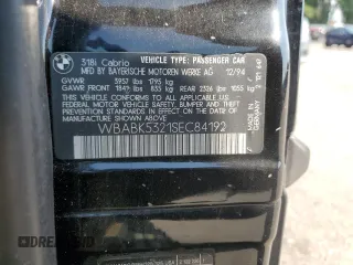 1995 BMW 3 Series 318iC with VIN WBABK5321SEC84192, listed as a Copart auction lot 69299564 with 199,105 mi miles and Salvage Title. Bid and sale history available at carsss.com. Image 14.
