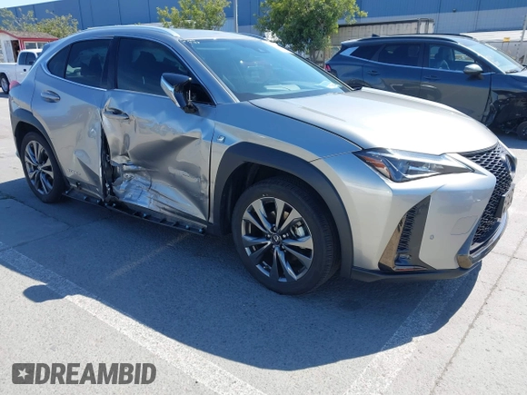 2021 Lexus UX 250h F Sport with VIN JTHR9JBH0M2037127, listed as a IAAI auction lot 42156811 with 20,720 mi miles and . Bid and sale history available at DreamBid. Image 1.