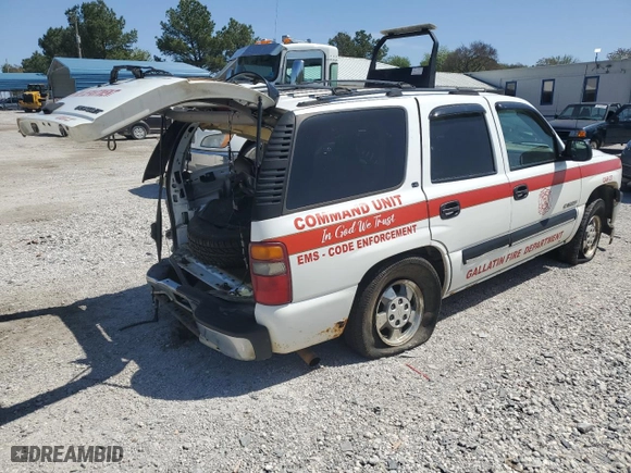 2001 Chevrolet Tahoe LS with VIN 1GNEK13TX1J213584, listed as a Copart auction lot 52725075 with 177,846 mi miles and Salvage Title. Bid and sale history available at carsss.com. Image 3.