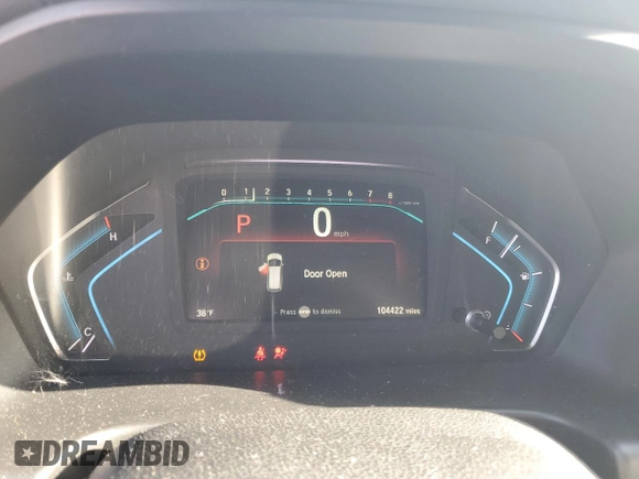 2019 Honda Odyssey EX with VIN 5FNRL6H59KB074264, listed as a Copart auction lot 87653495 with 104,422 mi miles and Salvage Title. Bid and sale history available at carsss.com. Image 9.