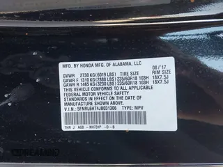 2018 Honda Odyssey EX-L z VIN 5FNRL6H74JB031306, wystawiony jako IAAI lot #41603478 z przebiegiem Nie podano mil oraz . Historia ofert i sprzedaży dostępna na DreamBid. Obrazek 9.