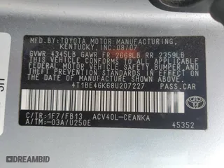 2008 Toyota Camry LE with VIN 4T1BE46K68U207227, listed as a Copart auction lot 52964255 with 174,429 mi miles and Salvage Title. Bid and sale history available at carsss.com. Image 12.