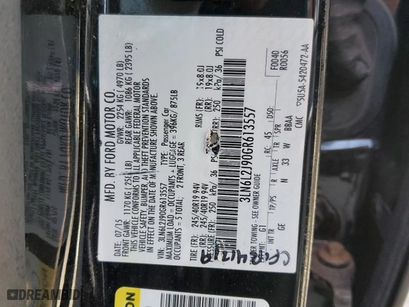 2016 Lincoln MKZ with VIN 3LN6L2J90GR613557, listed as a Copart auction lot 48895725 with 101,515 mi miles and Salvage Title. Bid and sale history available at carsss.com. Image 14.
