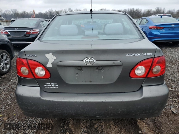 2005 Toyota Corolla CE with VIN 2T1BR30E45C433443, listed as a Copart auction lot 51730225 with 138,126 mi miles and Salvage Title. Bid and sale history available at DreamBid. Image 6.