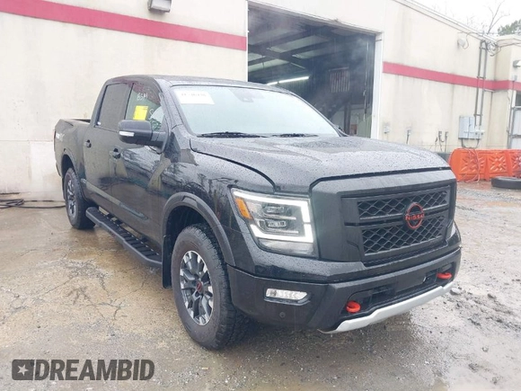 2024 Nissan Titan Pro-4X with VIN 1N6AA1ED6RN118344, listed as a IAAI auction lot 41546438 with 10,163 mi miles and . Bid and sale history available at DreamBid. Image 1.