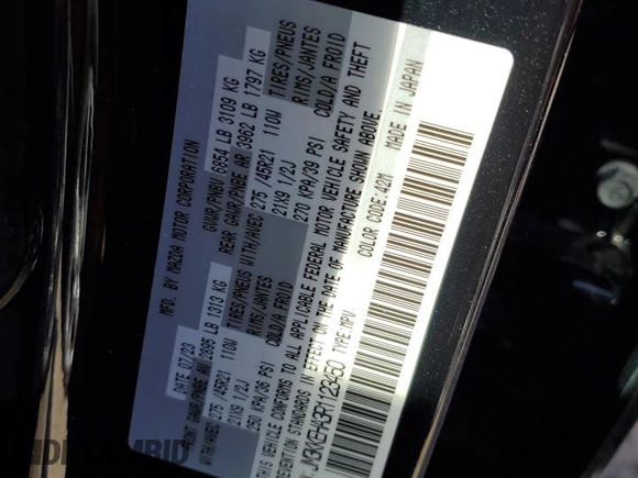 2024 Mazda CX-90 Premium Plus with VIN JM3KKEHA3R1123450, listed as a Copart auction lot 71488854 with 12,983 mi miles and Salvage title. Bid and sale history available at DreamBid. Image 13.