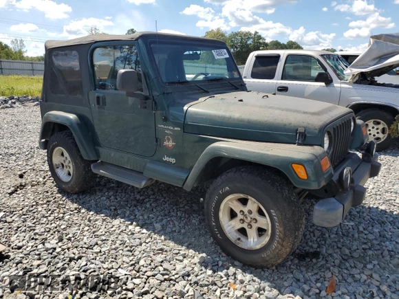 2001 Jeep Wrangler Sahara with VIN 1J4FA59S61P373670, listed as a Copart auction lot 74060614 with 176,111 mi miles and Clean Title. Bid and sale history available at carsss.com. Image 4.