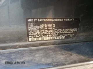 2013 BMW 3 Series 328i with VIN WBA3A5C58DF350877, listed as a Copart auction lot 53707835 with 150,585 mi miles and Salvage title. Bid and sale history available at DreamBid. Image 12.