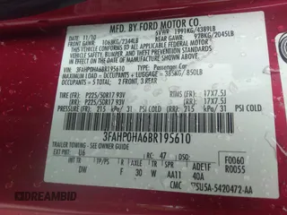 2011 Ford Fusion SE with VIN 3FAHP0HA6BR195610, listed as a IAAI auction lot 41732131 with 152,225 mi miles. Bid and sale history available at carsss.com. Image 9.