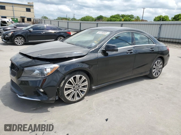 2018 Mercedes-Benz CLA with VIN WDDSJ4EB7JN669450, listed as a Copart auction lot 48736893 with 81,496 mi miles. Bid and sale history available at carsss.com. Image 1.