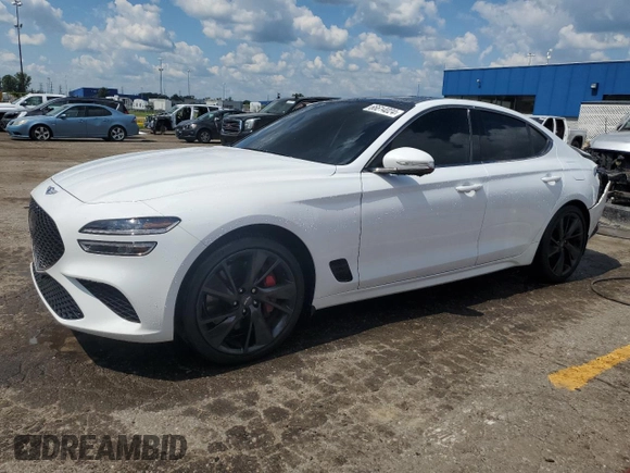 2023 Genesis G70 3.3T with VIN KMTG54TE9PU104764, listed as a Copart auction lot 66614024 with 36,983 mi miles and Salvage Title. Bid and sale history available at carsss.com. Image 1.